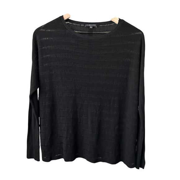 Eileen Fisher Lightweight Italian Yarn Sweater Black Petite Medium - Picture 1 of 5